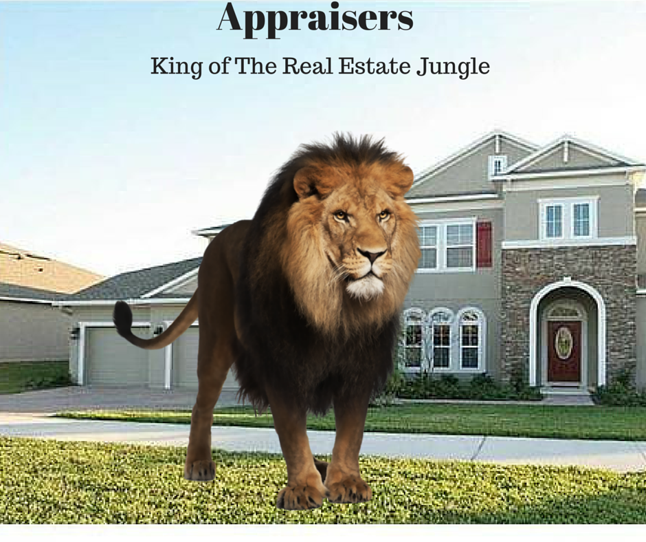 What Buyers and Sellers Should Know About Appraisals. King of The Real Estate Junge. Lion in front of home